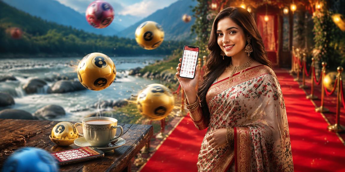সিলেটে শাড়ি পরিহিতা একজন ব্যবহারকারী লটারি টিকেট পরীক্ষা করছেন